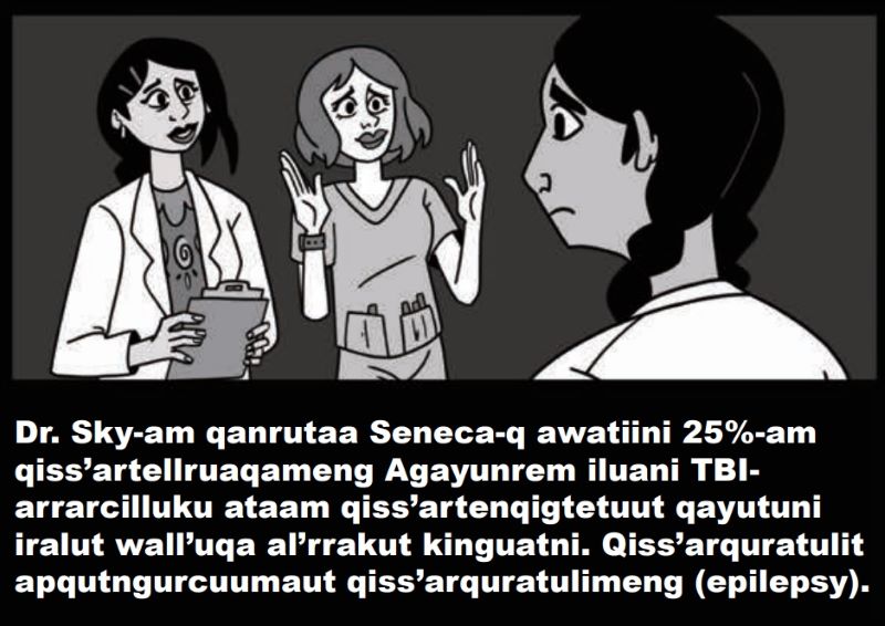 Dr. Sky tells Seneca that about 25% of people who have a seizure within 1 week of a TBI will have another one months or years later.