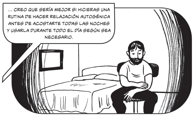 Creo que sería mejor si hicieras una rutina de hacer relajación autogénica antes de acostarte todas las noches y usarla durante todo el día según sea necesario.