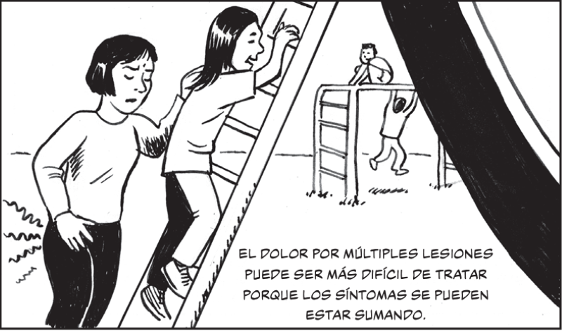 El dolor por múltiples lesiones puede ser más difícil de tratar porque los síntomas se pueden estar sumando.