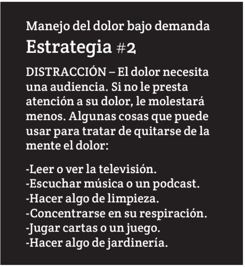Manejo del dolor bajo demanda Estrategia #2