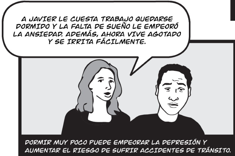 DORMIR MUY POCO PUEDE EMPEORAR LA DEPRESIÓN Y  AUMENTAR EL RIESGO DE SUFRIR ACCIDENTES DE TRÁNSITO.