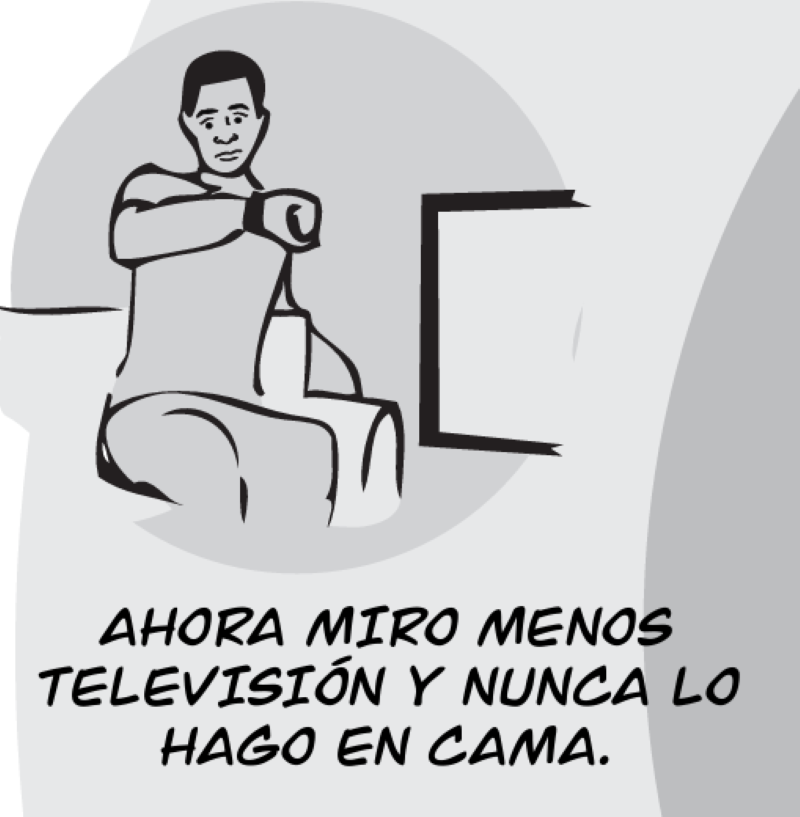 AHORA MIRO MENOS  TELEVISIÓN Y NUNCA LO HAGO EN CAMA.