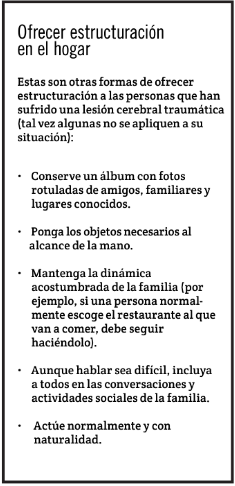 Ofrecer estructuración en el hogar