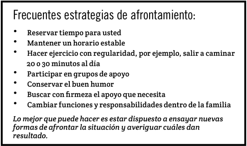 Frecuentes estrategias de afrontamiento: