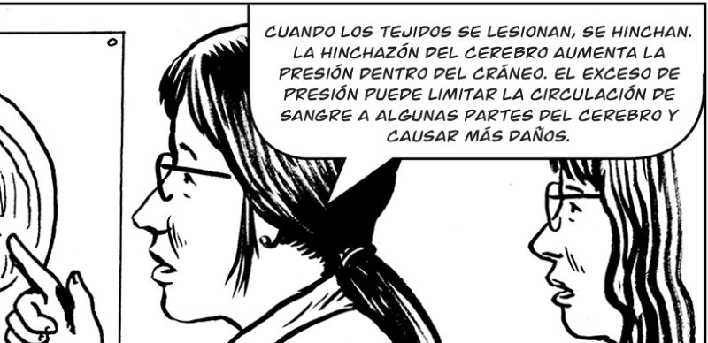 Cuando los tejidos se lesionan, se hinchan. La hinchazón del cerebro aumenta la presión dentro del cráneo. El exceso de presión puede limitar la circulación de sangre a algunas partes del cerebro y causar más daños.