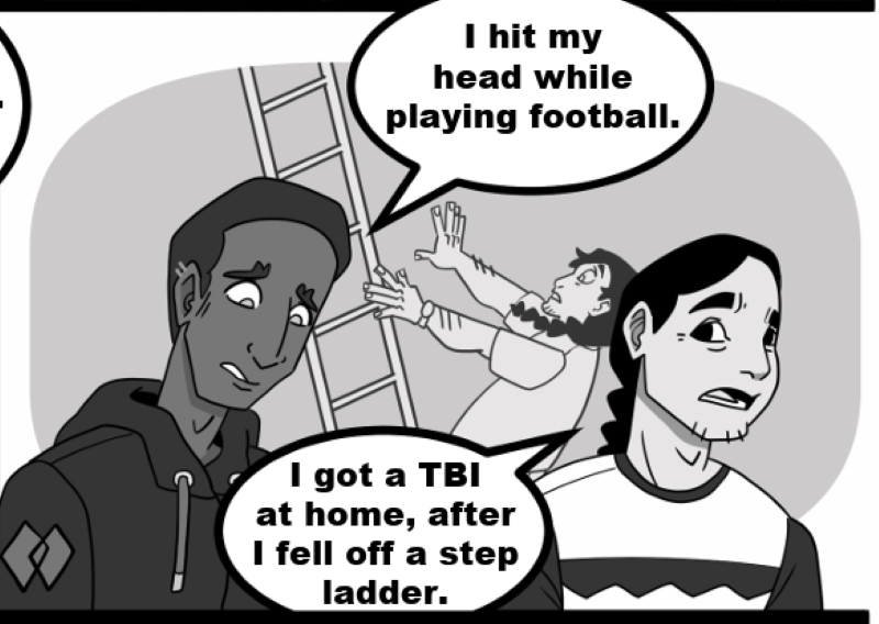 I hit my head while playing football.