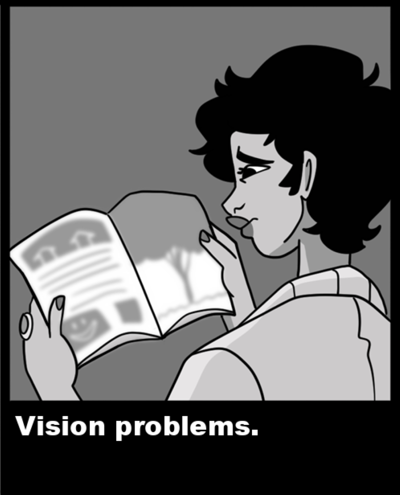 Vision problems.