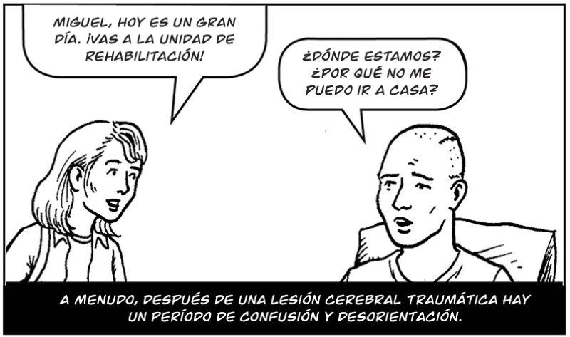 A menudo, después de una lesión cerebral traumática hay  un período de confusión y desorientación.