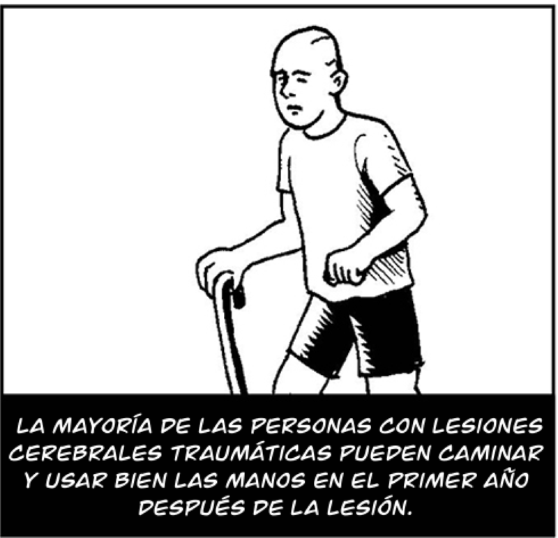  La mayoría de las personas con lesiones cerebrales traumÁticas pueden caminar y usar bien las manos en el primer año después de la lesión.