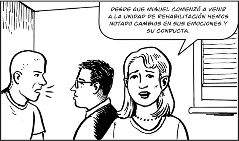 Desde que Miguel comenzó a venir a la unidad de rehabilitación hemos notado cambios en sus emociones y su conducta.