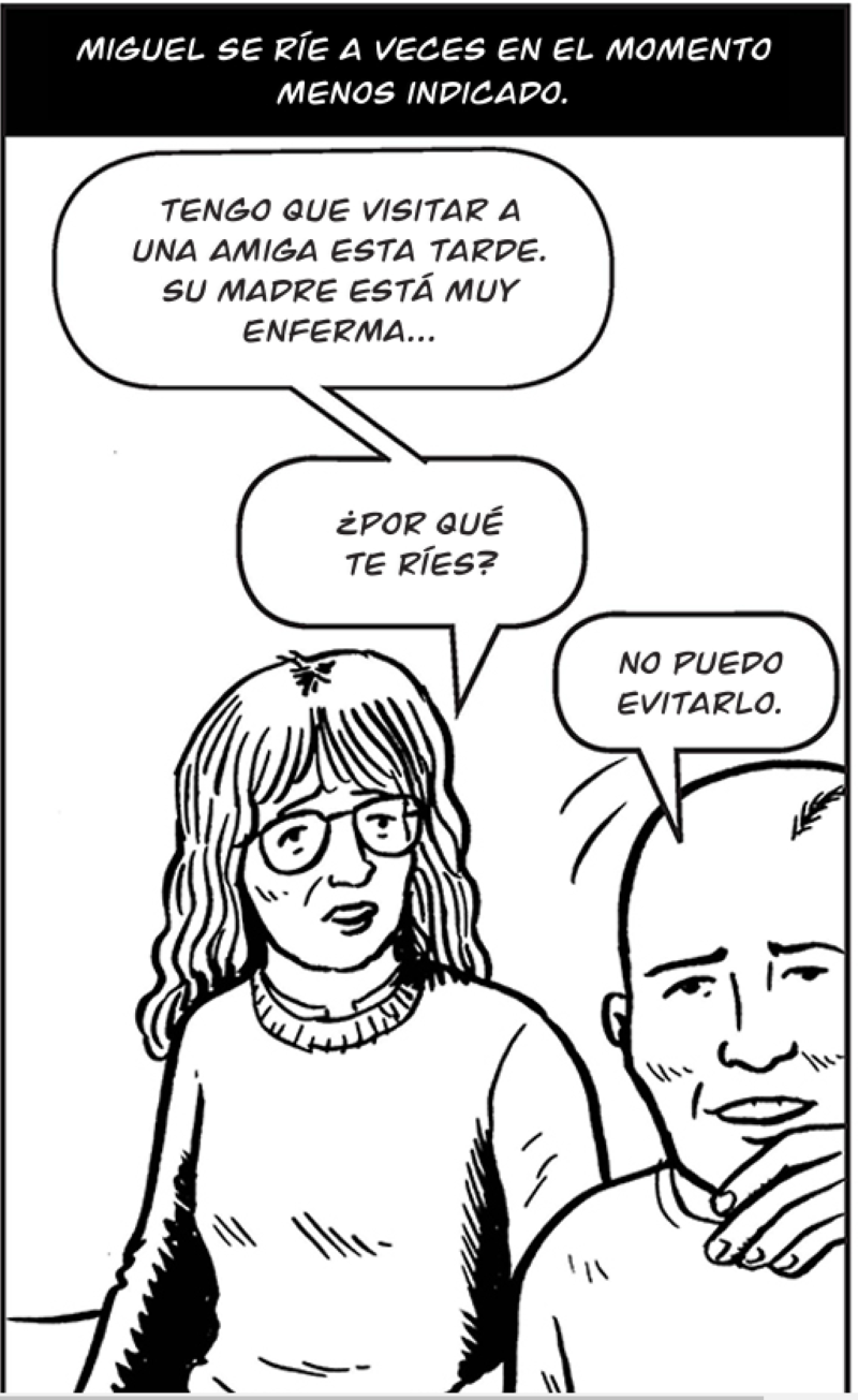 Miguel se ríe a veces en el momento menos indicado.