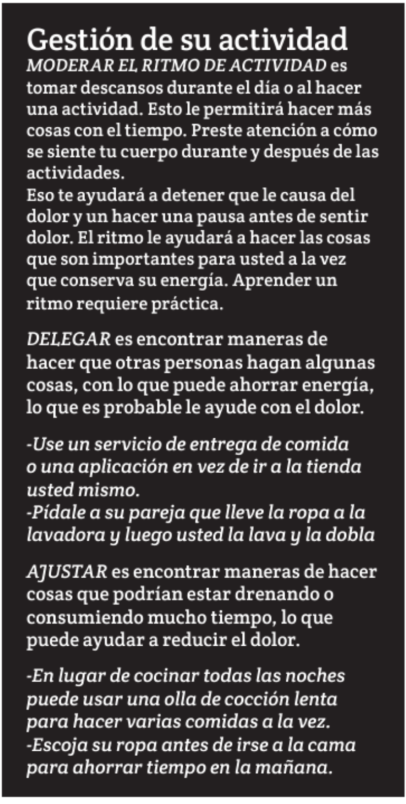 Gestión de su actividad
