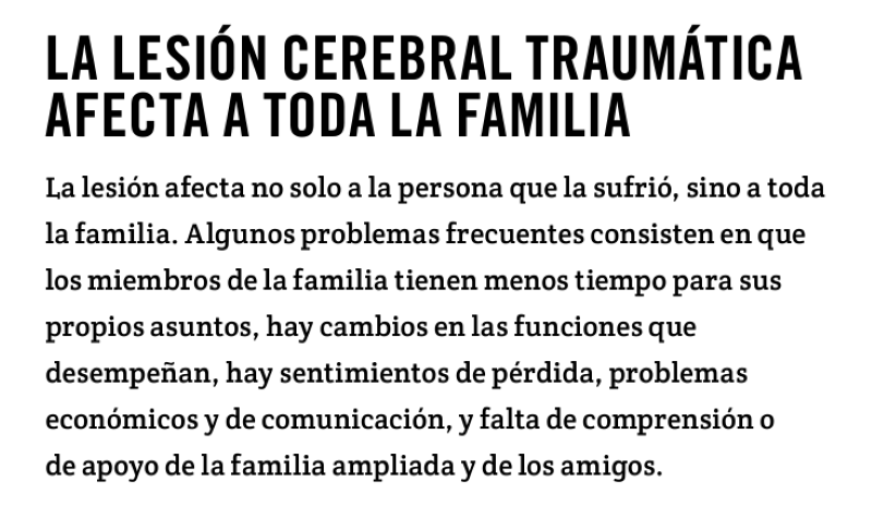 LA LESIÓN CEREBRAL TRAUMÁTICA AFECTA A TODA LA FAMILIA