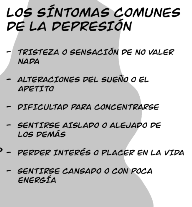 Los SÍNTOMAS COMUNES DE LA DEPRESIÓN
