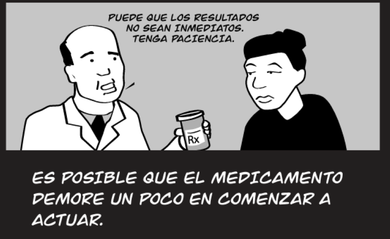 ES POSIBLE QUE EL MEDICAMENTO  DEMORE UN POCO EN COMENZAR A  ACTUAR.