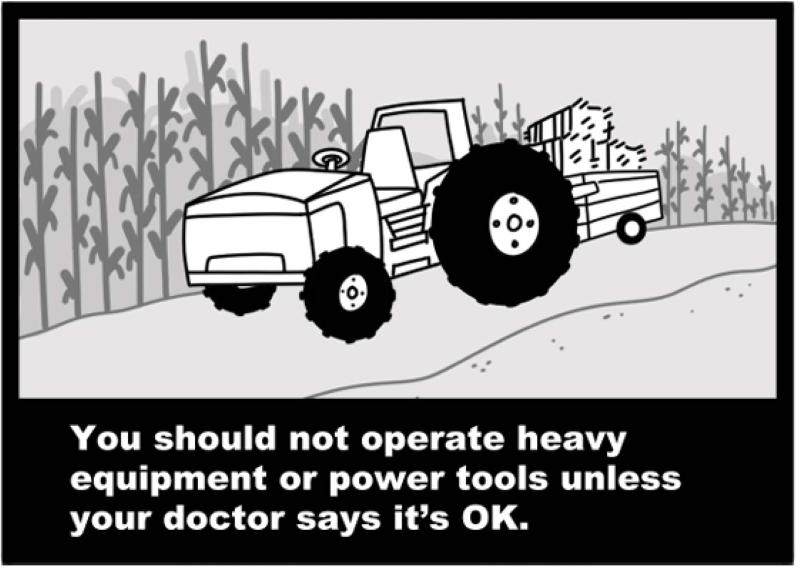 You should not operate heavy equipment or power tools unless your doctor says it's OK.