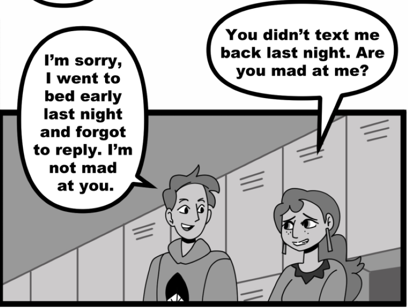 You didn't text me back last night.
