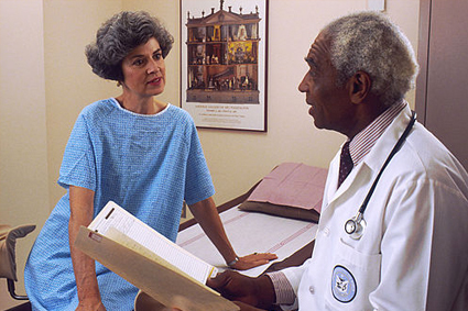 Patient and doctor talking 