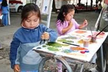 Children painting