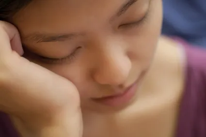 Person sleeping on their arm