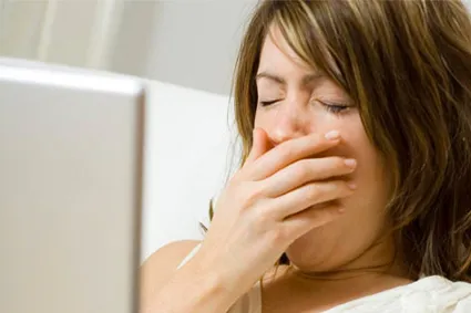 Person yawning