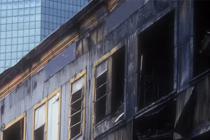Burned building