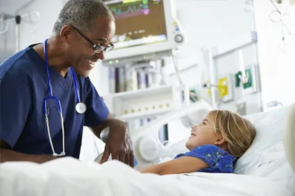 Doctor comforting patient