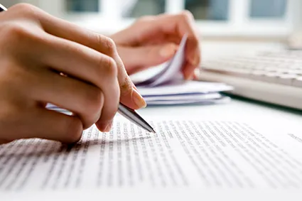 Hand writing on paper