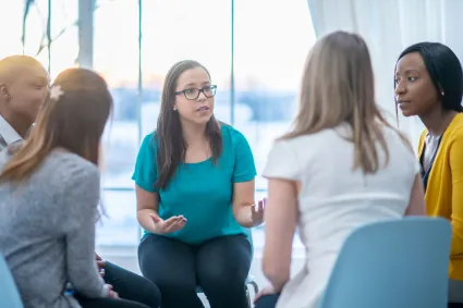 Photo of woman in support group