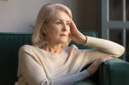 Photo of woman looking sad