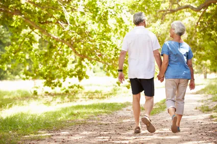 Photo of couple taking a walk