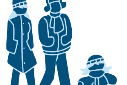 Family in cold weather gear