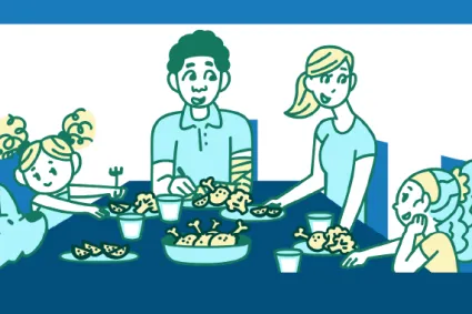 Family eating together