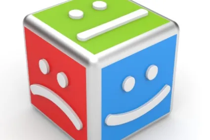 cube with emotions on different sides 