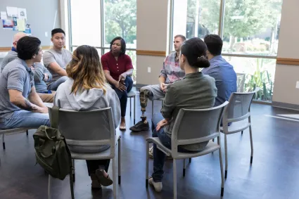Photo of a support group with diverse participants