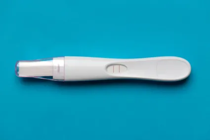 Photo of positive pregnancy test