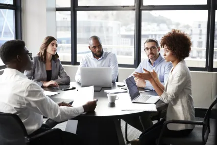 Photo of group of people at work