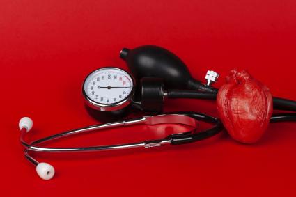 Photo of blood pressure reader with plastic heart