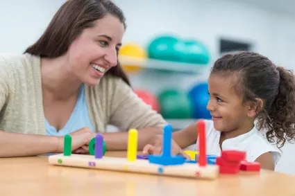 Photo of a teacher with a student