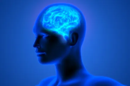 Graphic of a brain inside a head