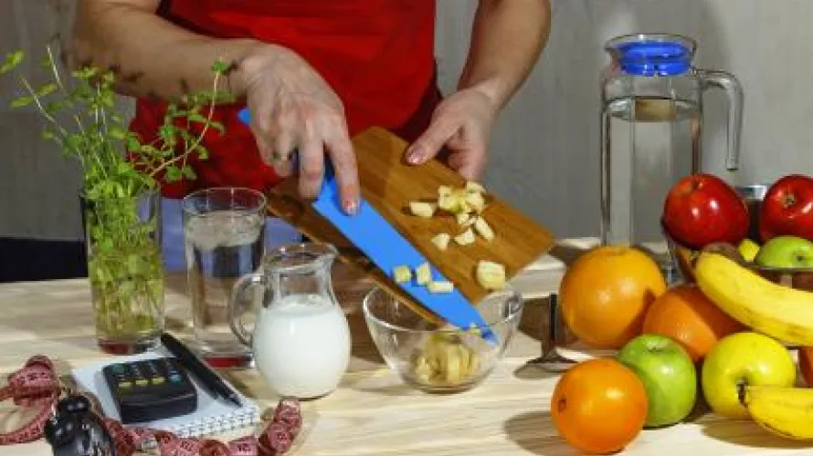 Person chopping vegetables