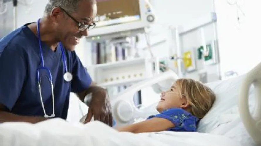 Clinician with patient