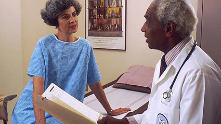 Patient and doctor talking 