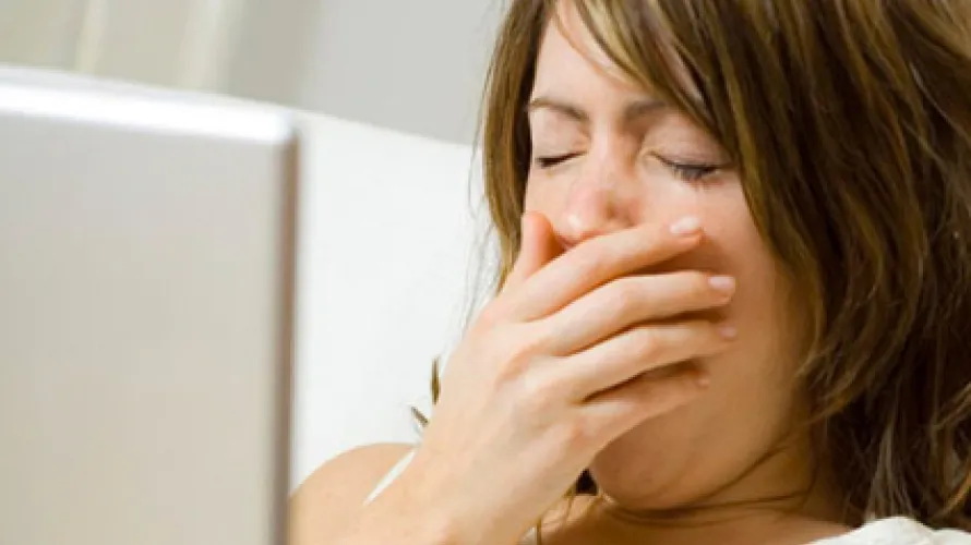 Person yawning