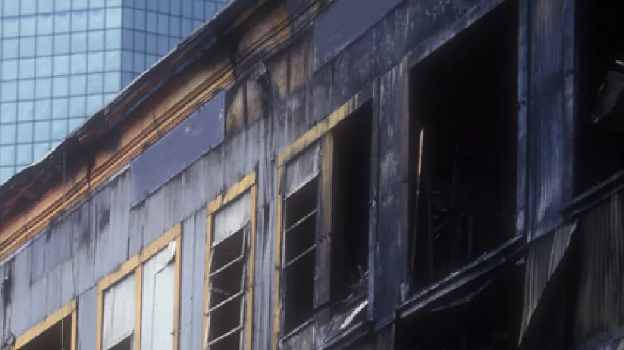 Burned building