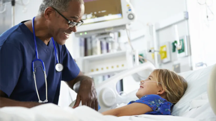Doctor comforting patient