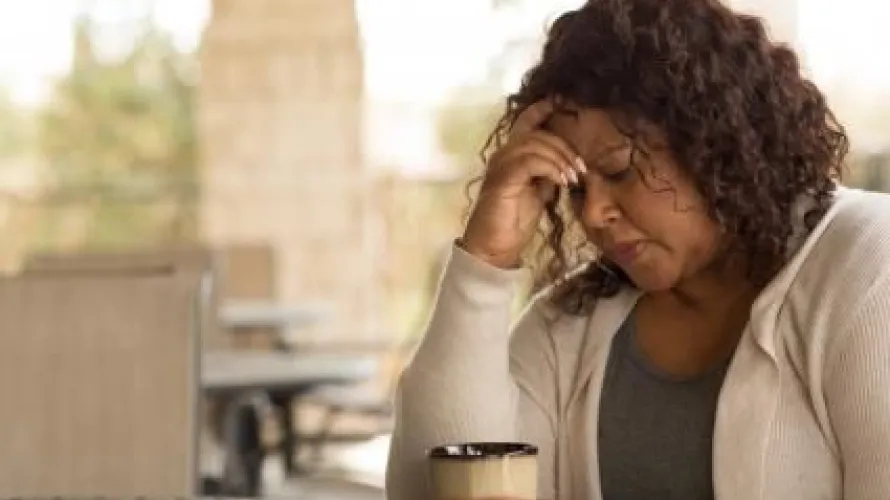 Woman upset