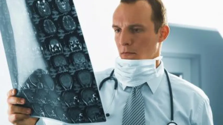 Doctor looking at scan