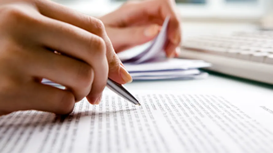 Hand writing on paper